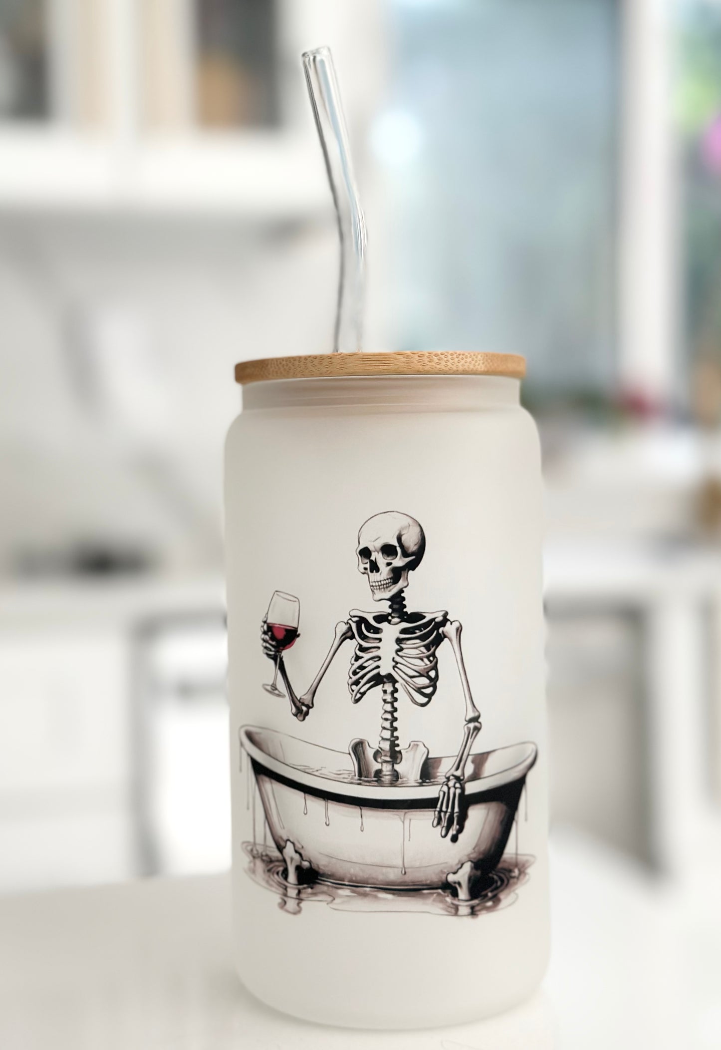Skeleton 16 oz Frosted Cup