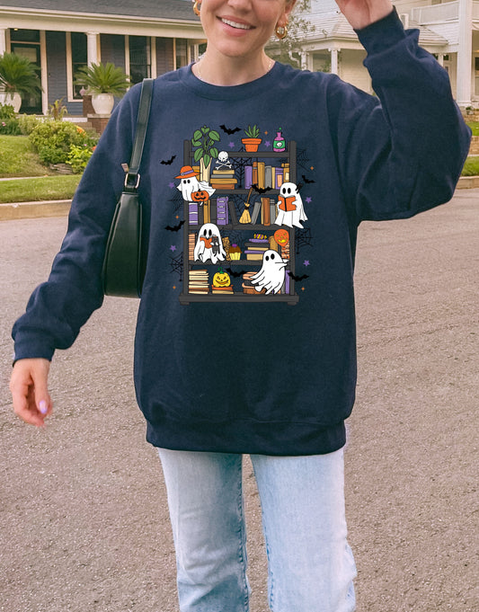 Ghost Bookshelf Crewneck