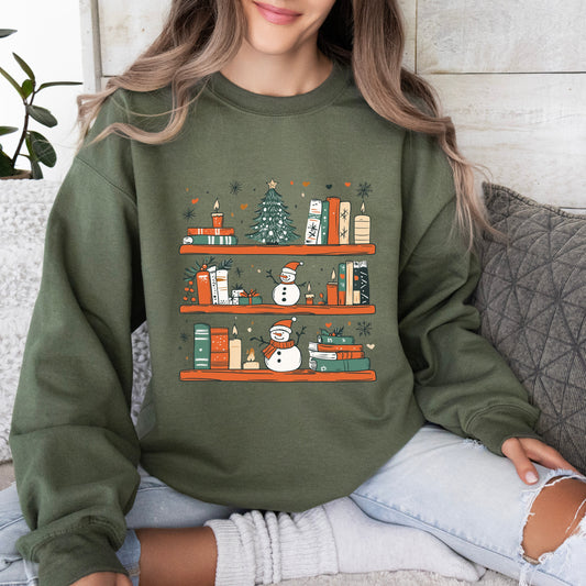 Snowman Bookshelf Crewneck